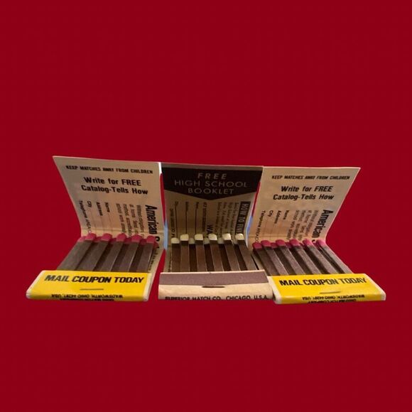3 Vintage High School “Drop Out” “Get Diploma” Matchbooks Unstruck - Picture 3 of 3